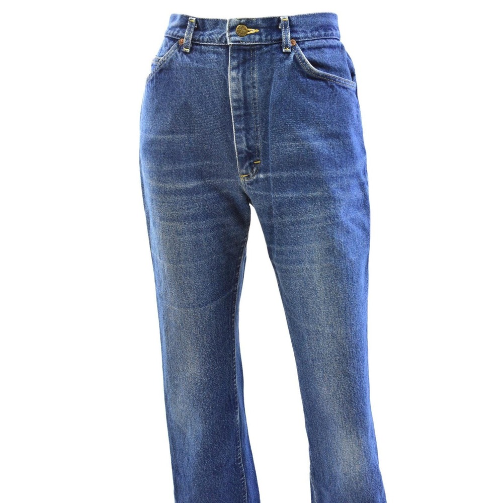 80s Vintage Lee Western Bootcut Jeans Womens 16 Blue High Rise Denim USA - Picture 3 of 4